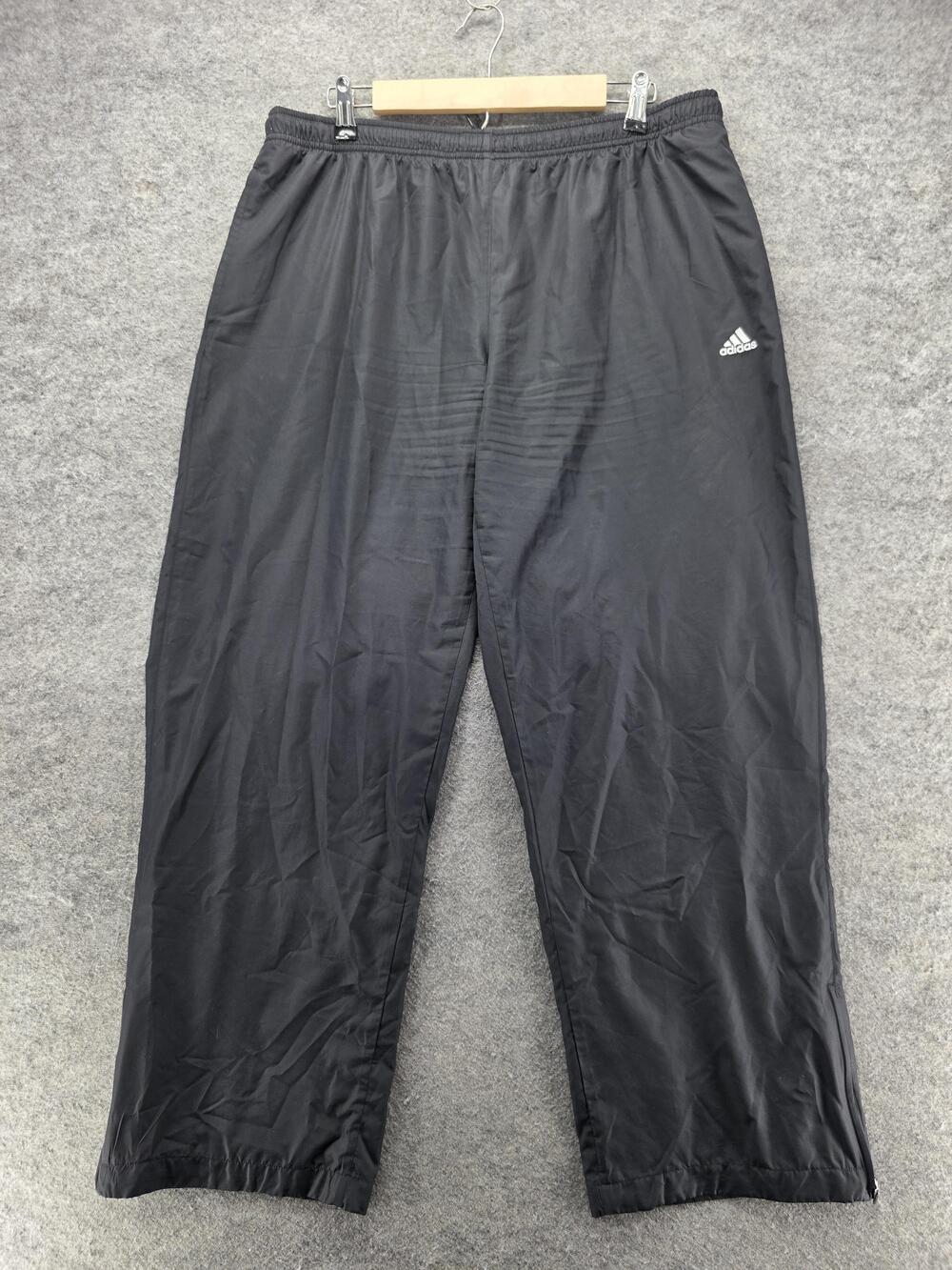 Adidas Pants Mens L Black Track Pants Lightweight Elastic Waist Pockets